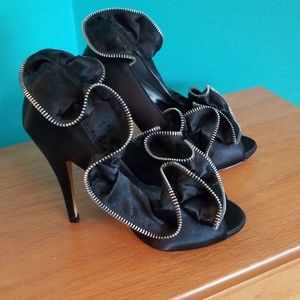 Valenti Franco Shoes - Black satin size 5.5 peep toes Valenti Franco Shoes - Black satin size 5.5 peep toes